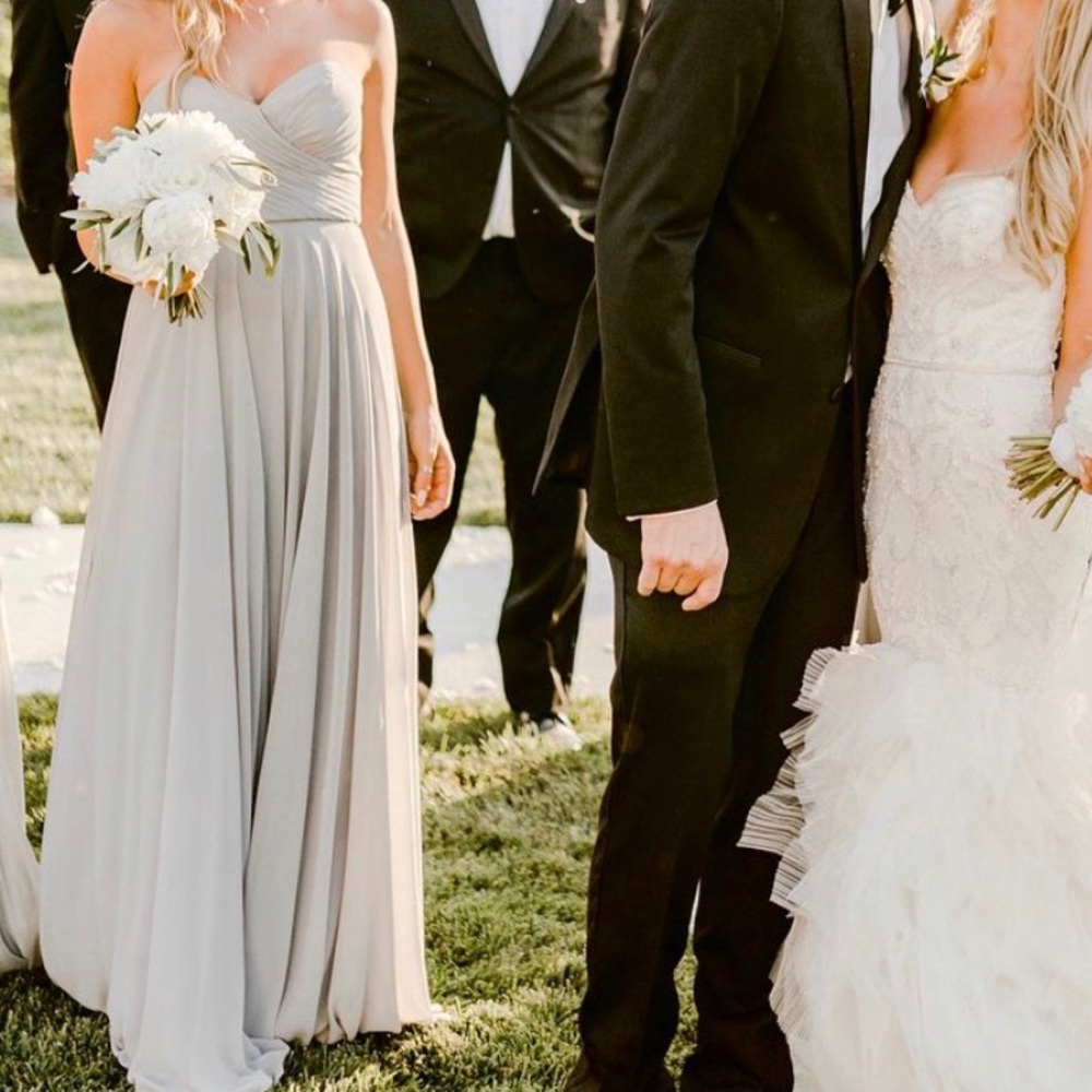 Jenny Yoo Grey strapless dress